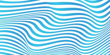 Soyut çizgiler. 3D grafik sıvı etkisi. Çizgili vektör arkaplanı. Beyaz arka planda mavi kurdeleler.