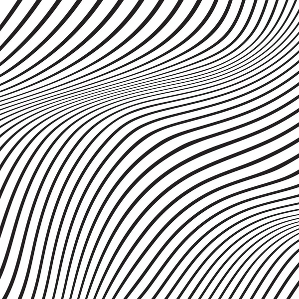 Siyah beyaz soyut kıvrımlı çizgiler. Web işi ve grafik tasarımları için dalga şekli vektör arkaplanı. — Stok Vektör
