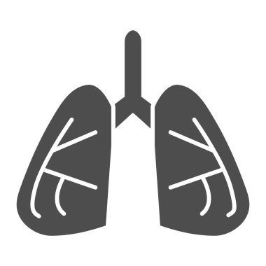 Akciğerler sağlam ikon. İnsan göğsünün simetrik organı, anatomi ve biyoloji sembolü, beyaz arkaplanda kabartma şekli. Mobil konsept ve web tasarımı için tıbbi işaret. Vektör grafikleri.