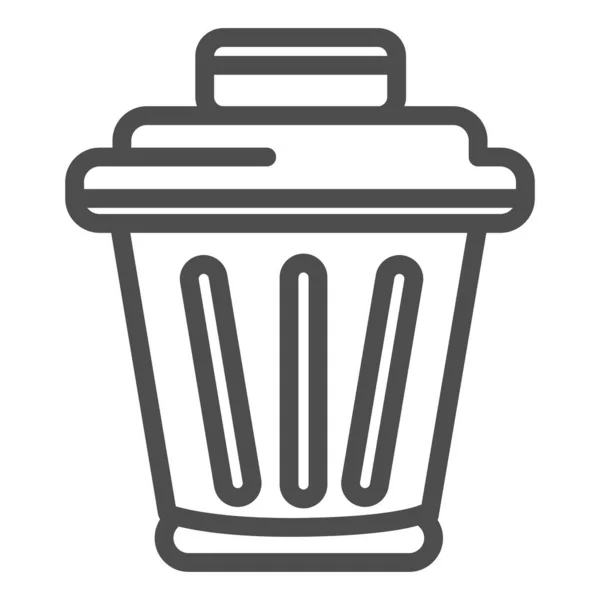 Ícone da linha da lata. Recipiente de lixo, símbolo de cesta de lixo, pictograma estilo esboço no fundo branco. Sinal de negócio ou doméstico para conceito móvel e web design. Gráficos vetoriais . —  Vetores de Stock