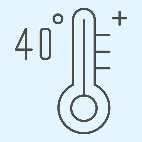 Termómetro con icono de línea delgada de alta temperatura. Virus covid pandemic fever outline style pictogram on white background. Coronavirus covid19 signos para el concepto móvil y el diseño web. Gráficos vectoriales . — Vector de stock