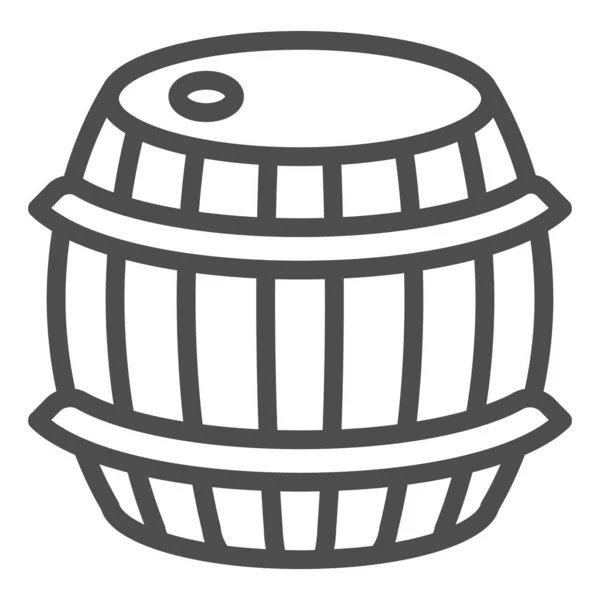 Oak barrel line icon. Vintage wooden wine storage outline style pictogram on white background. Winery and grape beverage signs for mobile concept and web design. Vector graphics. — Stock Vector