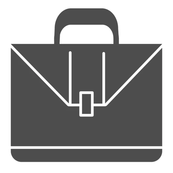 Koffer stevig icoon. Klassieke koffer of tas met handvat symbool, glyph stijl pictogram op witte achtergrond. Business sign voor mobiel concept en webdesign. vectorgrafieken. — Stockvector