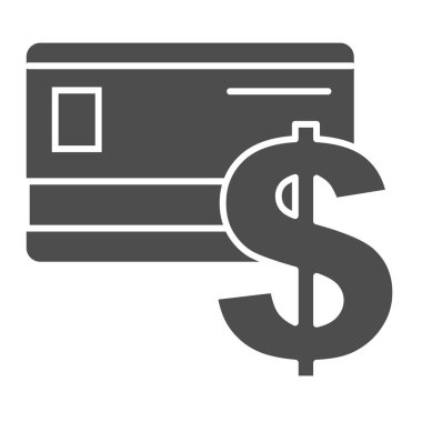 Banka kredi kartı simgesi. Manyetik bantlı ve dolar sembollü plastik anahtar, beyaz arkaplanda kabartma şekilli resim. Mobil konsept ve web tasarımı için finansal tabela. Vektör grafikleri.