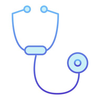 Stetoskop düz simge. Yeni moda düz stil teşhisi konulmuş mavi simgeler. Kardiyoloji gradyan tasarımı, ağ ve uygulama için tasarlandı. Eps 10.