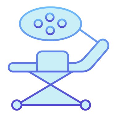 Operasyon tablosu simgesi. Düz moda cerrahi sandalye simgeleri. Klinik ekipman gradyan stil tasarımı, web ve uygulama için tasarlandı. Eps 10.