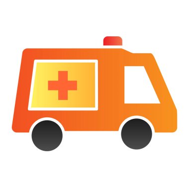 Acil ışınlama simgesi. Ambulans araba rengi simgeleri modaya uygun düz stil. Hastane otomatik gradyan tasarımı, web ve uygulama için tasarlanmış. Eps 10.