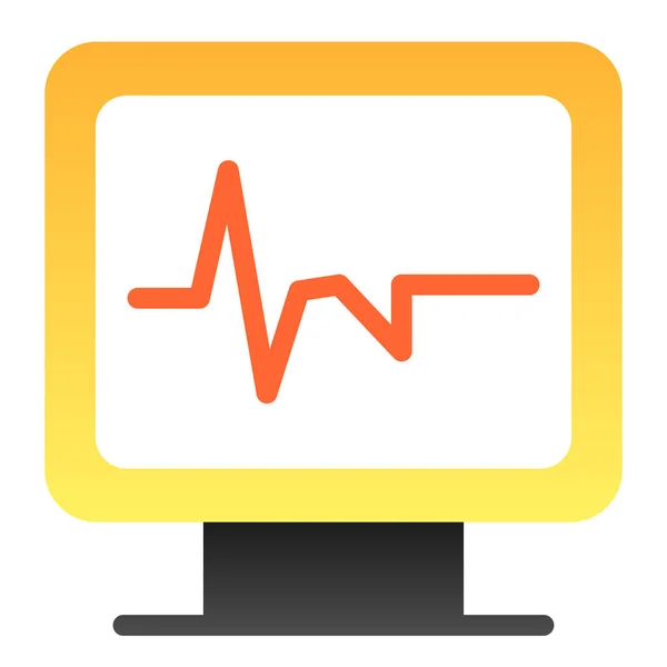 Cardiogramma sull'icona piatta del monitor. Monitoraggio delle icone a colori in stile piatto alla moda. Design in stile gradiente di impulso sullo schermo, progettato per web e app. Eps 10 . — Vettoriale Stock