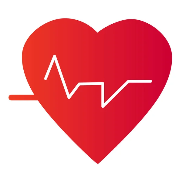 Hjärtelektrokardiogram platt ikon. Kardiologi färg ikoner i trendig platt stil. Heartbeat lutning stil design, utformad för webb och app. Eps 10. — Stock vektor