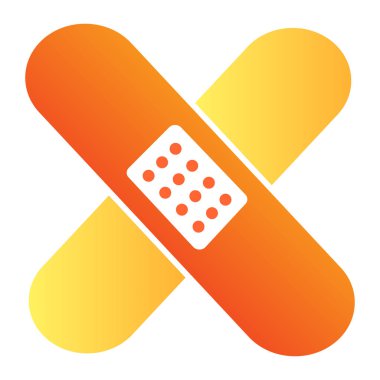 Plaster düz simge. Yapışkan bandaj rengi simgeleri modaya uygun düz stil. Tıbbi bant gradyan tasarımı, web ve uygulama için tasarlanmış. Eps 10.