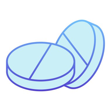 Yuvarlak haplar düz ikon. Yuvarlak mavi uyuşturucu ikonları düz moda. Eczane gradyan tasarımı, web ve uygulama için tasarlanmış. Eps 10.