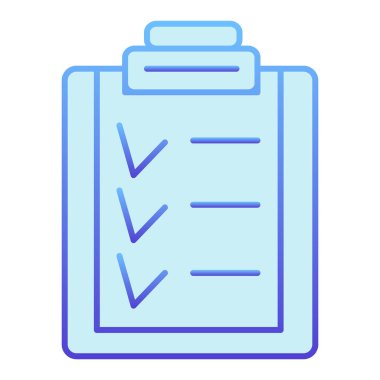 Pano kontrol listesi düz simgesi. Tıbbî kontrol panosu mavi simgeleri düz moda. Tıbbi form gradyan tasarımı, web ve uygulama için tasarlandı. Eps 10.