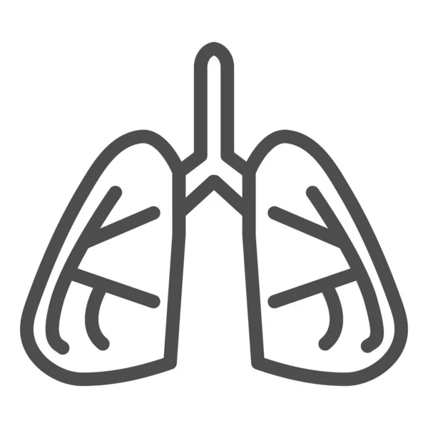 Icono de línea de pulmones. Órgano simétrico del pecho humano, símbolo de anatomía y biología, delinear pictograma estilo sobre fondo blanco. Signo de medicina para concepto móvil y diseño web. Gráficos vectoriales . — Archivo Imágenes Vectoriales