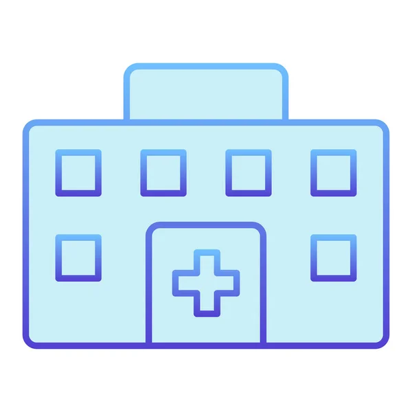 Ícone plano do edifício do hospital. Clinic ícones azuis em estilo moderno plana. Design de estilo gradiente de casa médica, projetado para web e aplicativo. Eps 10 . — Vetor de Stock