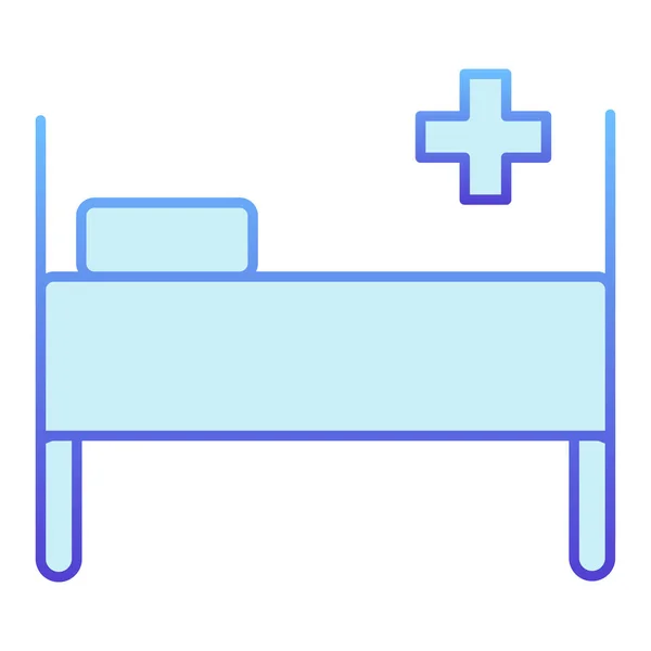클리닉의 납작 한 아이콘이지. 병원 침대의 파란 아이콘은 유행하는 평평 한 스타일이다. 의료용 침대기울기 디자인, 웹 과 앱을 위해 디자인되었습니다. Eps 10. — 스톡 벡터