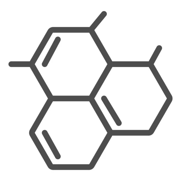 Moleculair model lijn icoon. Biologie cel of molecuul raster symbool, omtrek stijl pictogram op witte achtergrond. Geneeskunde of scheikunde teken voor mobiel concept en web design. vectorgrafieken. — Stockvector