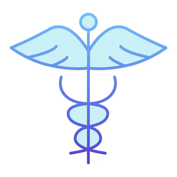 Кадуцей плоская икона. Медик символизирует синий цвет в триумфальном плоском стиле. Дизайн градиента медицинской змеи, разработанный для веб и приложения. Eps 10 . — стоковый вектор