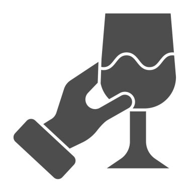 Bir kadeh şarap ve sert bir ikon. Beyaz arka planda şarap kadehi ve glifli piktogram taşıyorum. Mobil konsept ve web tasarımı için gurme ya da şarap uzmanı kolu. Vektör grafikleri.