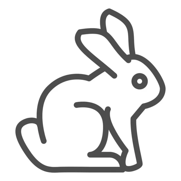 Paskalya tavşanı çizgisi ikonu. Tatil dekorasyonu tavşan silueti ana hatlarıyla beyaz arkaplanda resim çizimi. Mobil konsept ve web tasarımı için mutlu bahar tatili işaretleri. Vektör grafikleri. — Stok Vektör
