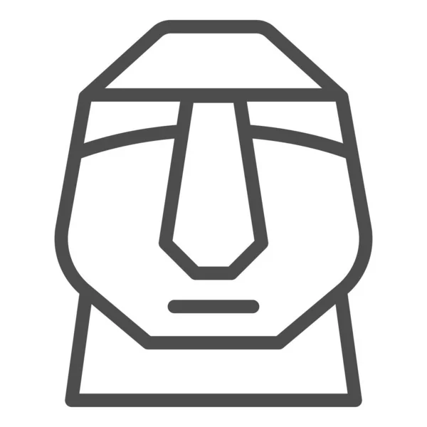Påskön sten Moais linje ikon. Påskön tiki huvud staty skissera stil piktogram på vit bakgrund. Chile polynesisk skulptur för mobilt koncept och webbdesign. Vektorgrafik. — Stock vektor
