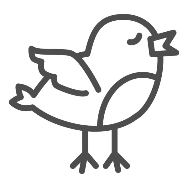 Icono de línea de chica. De pie y tratando de volar pictograma de estilo de polluelo recién nacido sobre fondo blanco. Pollo bebé joven para concepto móvil y diseño web. Gráficos vectoriales . — Archivo Imágenes Vectoriales