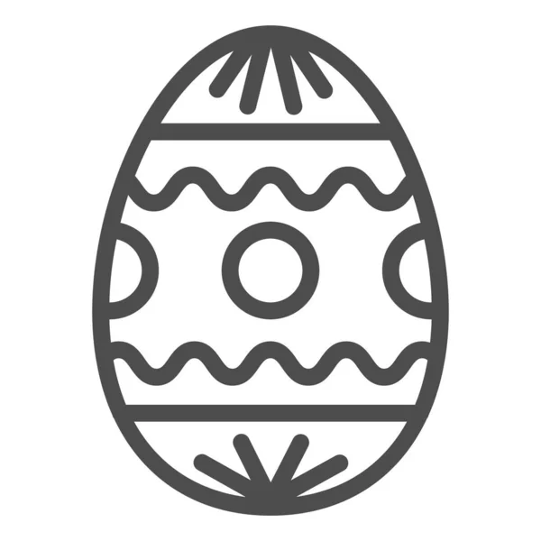Ovo de Páscoa com ícone de linha padrão. Presente de ovos tradicional com círculos e ondas esboço pictograma estilo no fundo branco. Sinais de férias de Páscoa para conceito móvel e web design. Gráficos vetoriais . — Vetor de Stock
