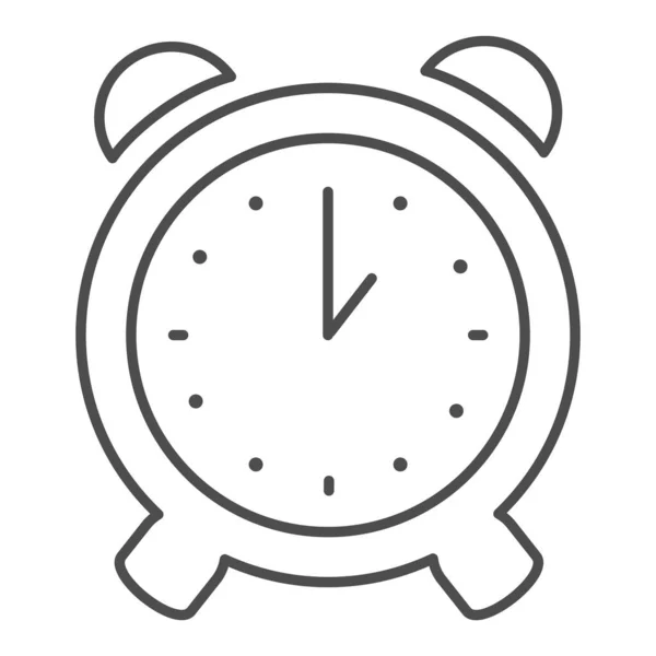 Reloj despertador icono de línea delgada. Símbolo de dispositivo de contador mecánico de alerta y tiempo, pictograma de estilo de contorno sobre fondo blanco. Signo de negocio para concepto móvil y diseño web. Gráficos vectoriales . — Vector de stock