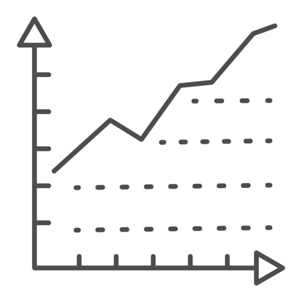 Тонкая иконка графика роста. Диаграмма, диаграмма со стрелками, пиктограмма в стиле контура на белом фоне. Бизнес или финансы знак для мобильной концепции и веб-дизайна. Векторная графика . — стоковый вектор