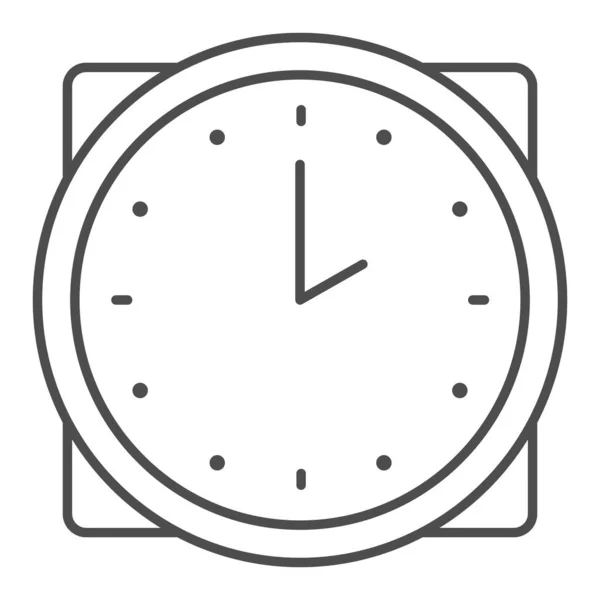 Icono de línea delgada tiempo. Reloj, horas símbolo contador, pictograma estilo contorno sobre fondo blanco. Signo de negocio o de medición para concepto móvil y diseño web. Gráficos vectoriales . — Archivo Imágenes Vectoriales