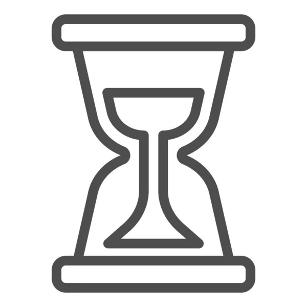 Ícone de linha de ampulheta. Relógio de areia, ferramenta antiga para medir o tempo. Conceito de design Jurisprudência, esboço pictograma estilo no fundo branco, use para web e app. Eps 10 . — Vetor de Stock