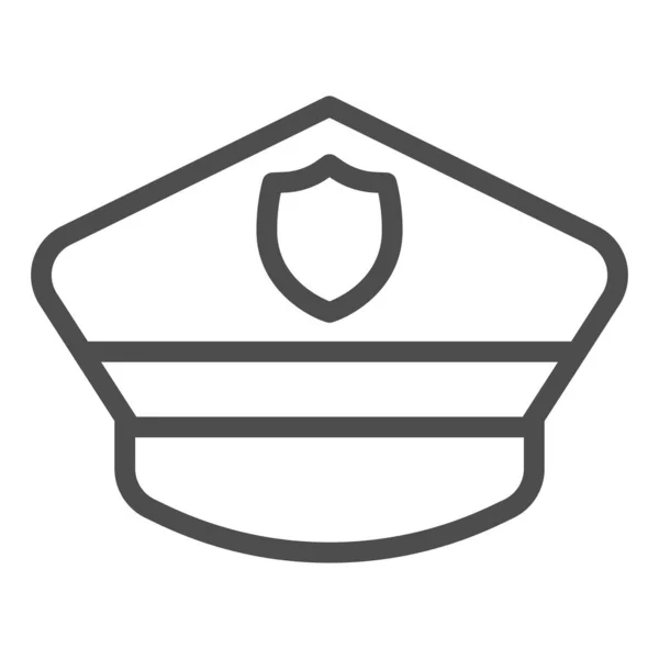 Icône de ligne de chapeau de policier. Officier de police. Concept de conception Jurisprudence, pictogramme de style contour sur fond blanc, utilisation pour le web et l'application. Eps 10 . — Image vectorielle