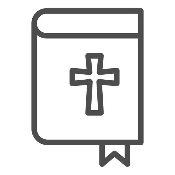Święta ikona biblijna. Portfel ze znakiem krzyża i zakładką. Koncepcja projektu Jurisprudence, zarys piktogramu stylu na białym tle, wykorzystanie do tworzenia stron internetowych i aplikacji. Eps 10. — Wektor stockowy