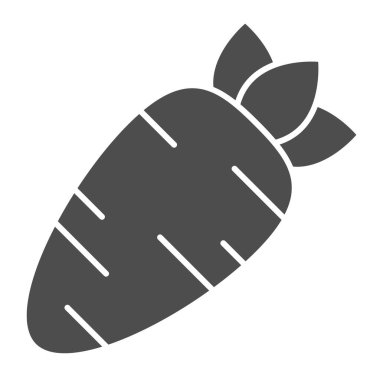 Havuç gibi sert bir ikon. Beyaz arka planda sağlıklı havuçlar sebze kabartma şekli. Taşınabilir konsept ve web tasarımı için organik sebze eko gıdası. Vektör grafikleri.