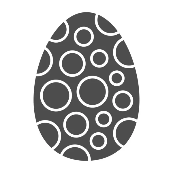 Velikonoční vajíčko se vzorkem pevné ikony. Tradiční velikonoční vejce s kruhovým piktogramem ve stylu glyfu na bílém pozadí. Veselé jarní prázdniny pro mobilní koncept a web design. Vektorová grafika. — Stockový vektor
