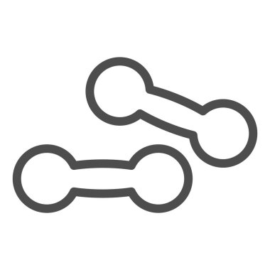 Spor dambılı ve sağlam bir simge. Hafifsiklet sembollü iki ağır kadın, beyaz arka planda taslak şekilli resim. Mobil konsept veya web tasarımı için fitness işareti. Vektör grafikleri.