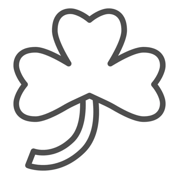 Ícone de linha trevo de três folhas. Irish shamrock planta folha esboço estilo pictograma no fundo branco. Floral Saint Patrick dia sinais para o conceito móvel e web design. Gráficos vetoriais . —  Vetores de Stock