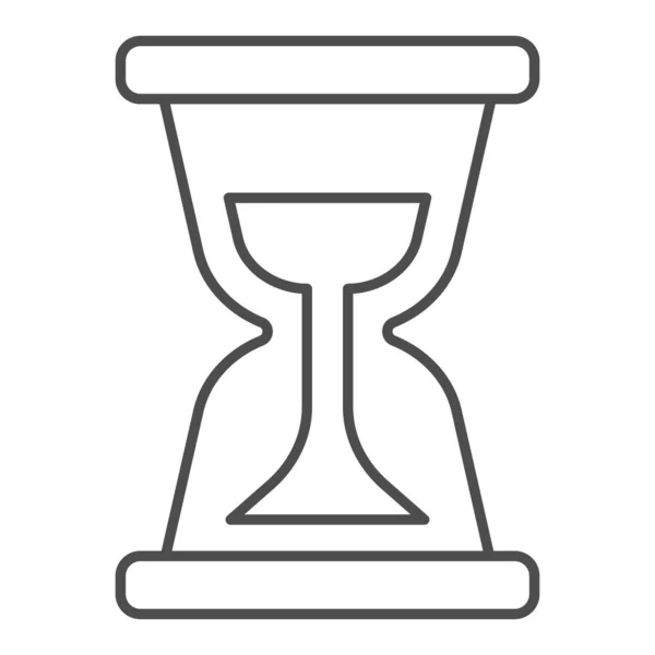 Icono de línea delgada reloj de arena. Reloj de arena, herramienta antigua para medir el tiempo. Concepto de diseño de jurisprudencia, delinear pictograma de estilo sobre fondo blanco, uso para web y aplicación. Eps 10 . — Vector de stock