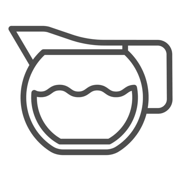 Théière à café icône de ligne. Rempli de symbole de bouilloire en verre de cuisine d'eau, pictogramme de style contour sur fond blanc. Caféine ou enseigne de café pour concept mobile et web design. Graphiques vectoriels . — Image vectorielle