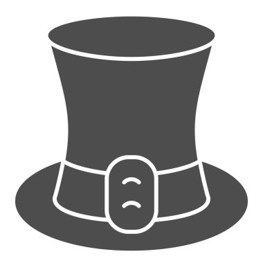 Kelt şapkası ve kayışlı simge. Beyaz arka planda deri kayış kabartmalı bir leprikon başlık. Mobil konsept ve web tasarımı için mutlu Aziz Patrick günleri. Vektör grafikleri.