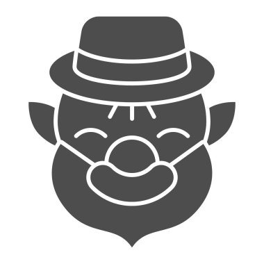 Patrick sakallı, sert bir ikon. Beyaz arka planda Leprikon avatar sembolü resmi. Mobil konsept ve web tasarımı için yaşlı cüce. Vektör grafikleri.