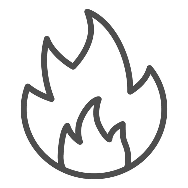 Symbol der Feuerlinie. Entflammbares Warnschild umreißt Stil-Piktogramm auf weißem Hintergrund. Feuer- oder Flammenwarnschild für mobiles Konzept und Webdesign. Vektorgrafik. — Stockvektor