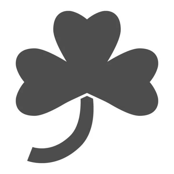 Ícone sólido de trevo de três folhas. Irish shamrock planta folha estilo glifo pictograma no fundo branco. Floral Saint Patrick dia sinais para o conceito móvel e web design. Gráficos vetoriais . —  Vetores de Stock