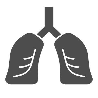 Akciğer organ hattı ve sağlam bir ikon. Solunum sistemi sembolünün sağlıklı insan detaylı anatomisi, beyaz arka planda ana hatlı resim. Mobil konsept için fitness işareti, web tasarımı. Vektör grafikleri.