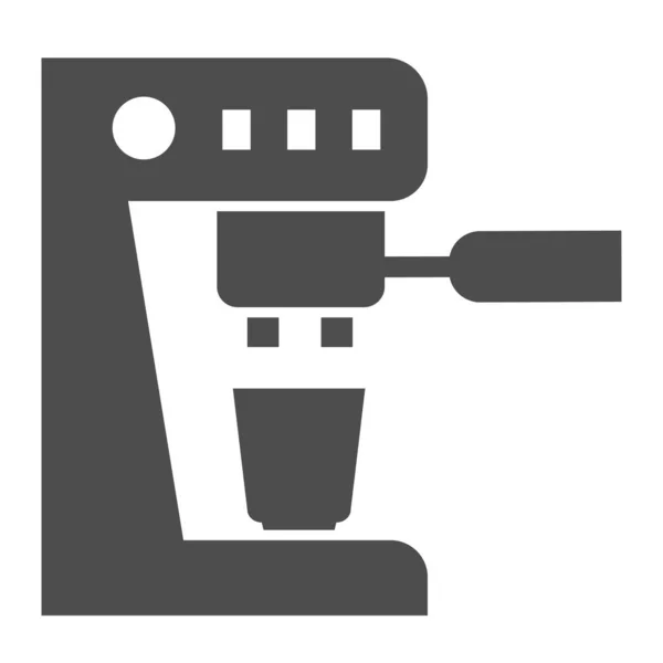 Machine à café et tasse icône solide. Ustensiles de cuisine pour faire le symbole de boisson chaude, pictogramme de style glyphe sur fond blanc. Caféine ou enseigne de café pour concept mobile, web design. Graphiques vectoriels . — Image vectorielle
