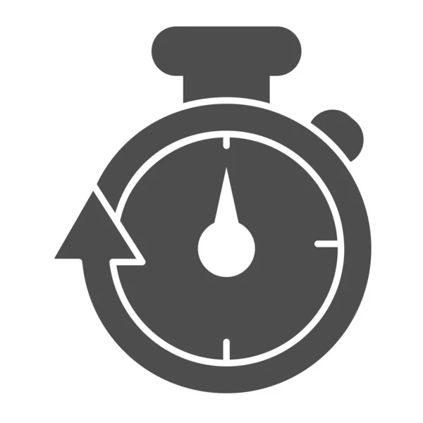 Stopwatch vonal és szilárd ikon. Sebességmérő nyíl körül időzítő szimbólum, körvonalazott stílus piktogram fehér háttér. Egészséges életmód vagy sport jel a mobil koncepció, web design. Vektorgrafika. — Stock Vector
