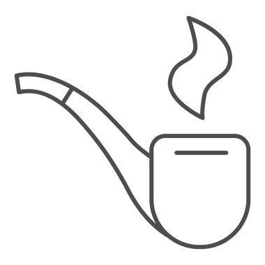 Patrick tütün boru ince çizgi ikonu. Beyaz arka planda sigara piposu ya da şnorkel hatlı resim çizimi. Mobil konsept ve web tasarımı için Aziz Patrick günü işaretleri. Vektör grafikleri.