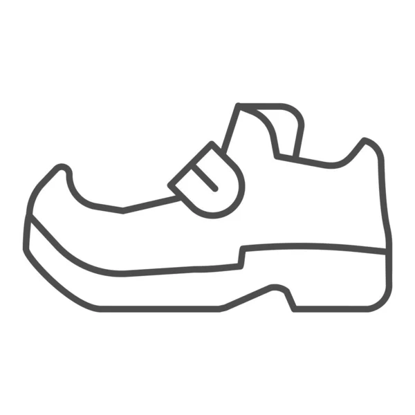 레프카 운은 얇은 라인 아이콘이다. 양말 모양의 무늬가 있는 신발은 흰색 배경에 윤곽 이 있는 스타일의 픽토그램이다. 성 패트릭 데이 (Saint Patrick Day) 는 모바일 개념 과 웹 디자인을 위한 신호이다. 벡터 그래픽. — 스톡 벡터