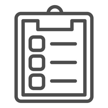 Anket formundaki tahta çizgisi simgesi. İşaretlenmemiş hücreleri olan kontrol listesi beyaz arkaplanda resim çizimi. Mobil konsept ve web tasarımı için kontrol listesi veya panosu. Vektör grafikleri.