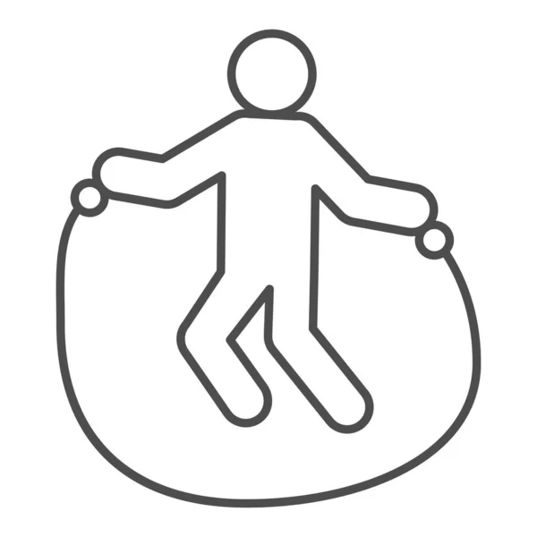 Ligne d'exercice de corde à sauter et icône solide. Entraînement sportif, symbole de corde à sauter, pictogramme de style contour sur fond blanc. Signe de mode de vie sain pour concept mobile ou web design. Graphiques vectoriels . — Image vectorielle