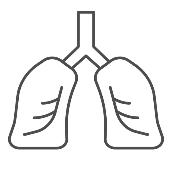 Línea de órganos pulmonares e icono sólido. Saludable anatomía humana detallada del símbolo del sistema respiratorio, delinear pictograma estilo sobre fondo blanco. Señal de fitness para concepto móvil, diseño web. Gráficos vectoriales . — Vector de stock